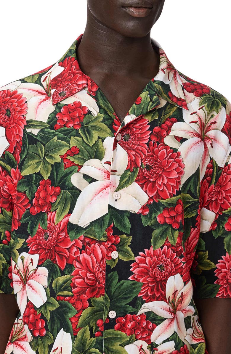 AllSaints Hokkaido Floral Camp Shirt, Alternate, color,