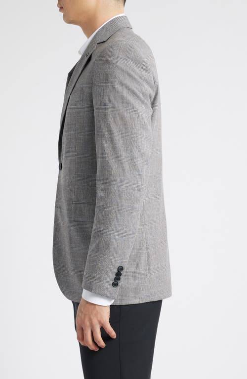 Allsaints Ross Slim Fit Glen Plaid Wool & Cotton Blend Sport Coat In Grey