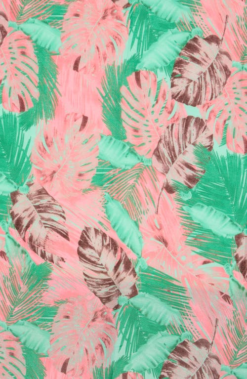 Area Stars Leaf Print Scarf In Green