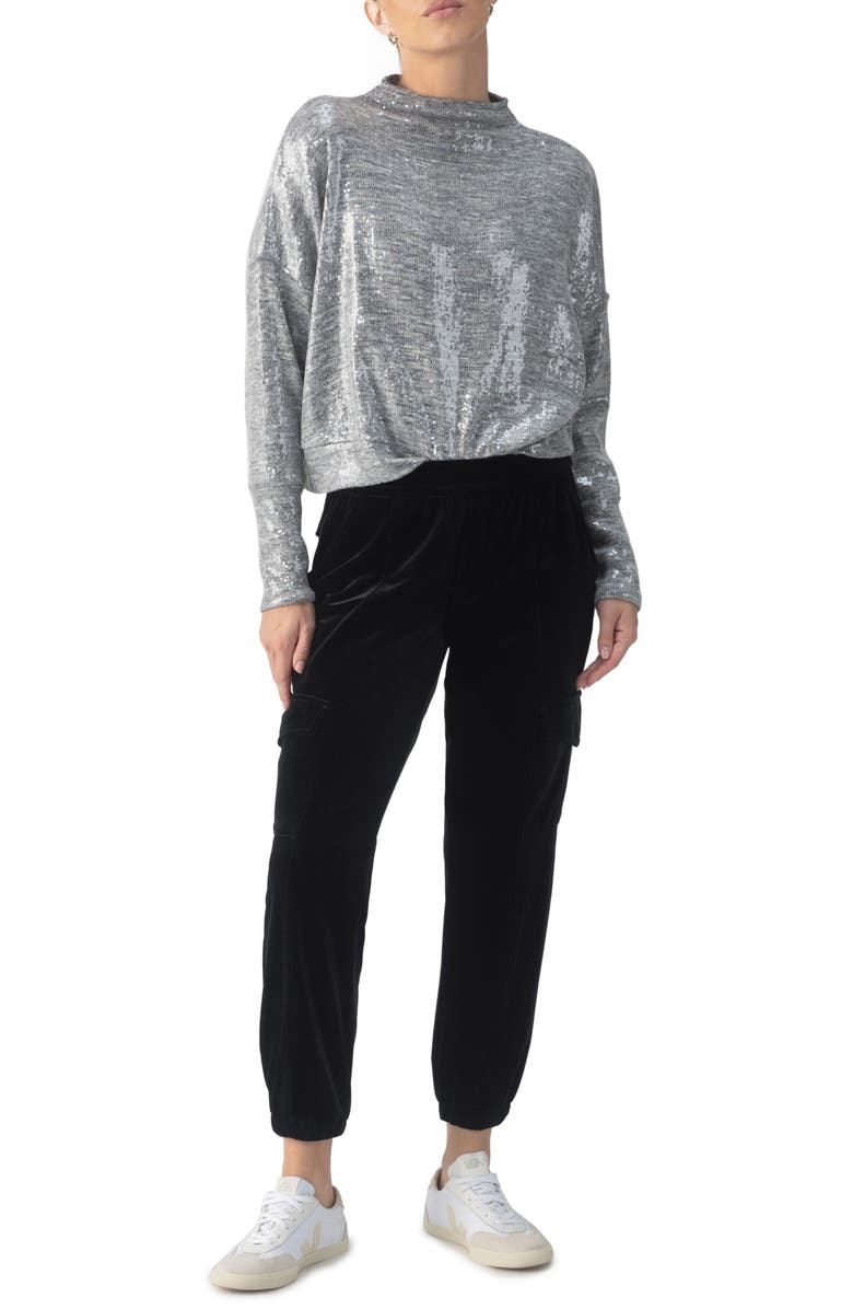 Sanctuary Rebel Relaxed Velvet Joggers, Alternate, color,