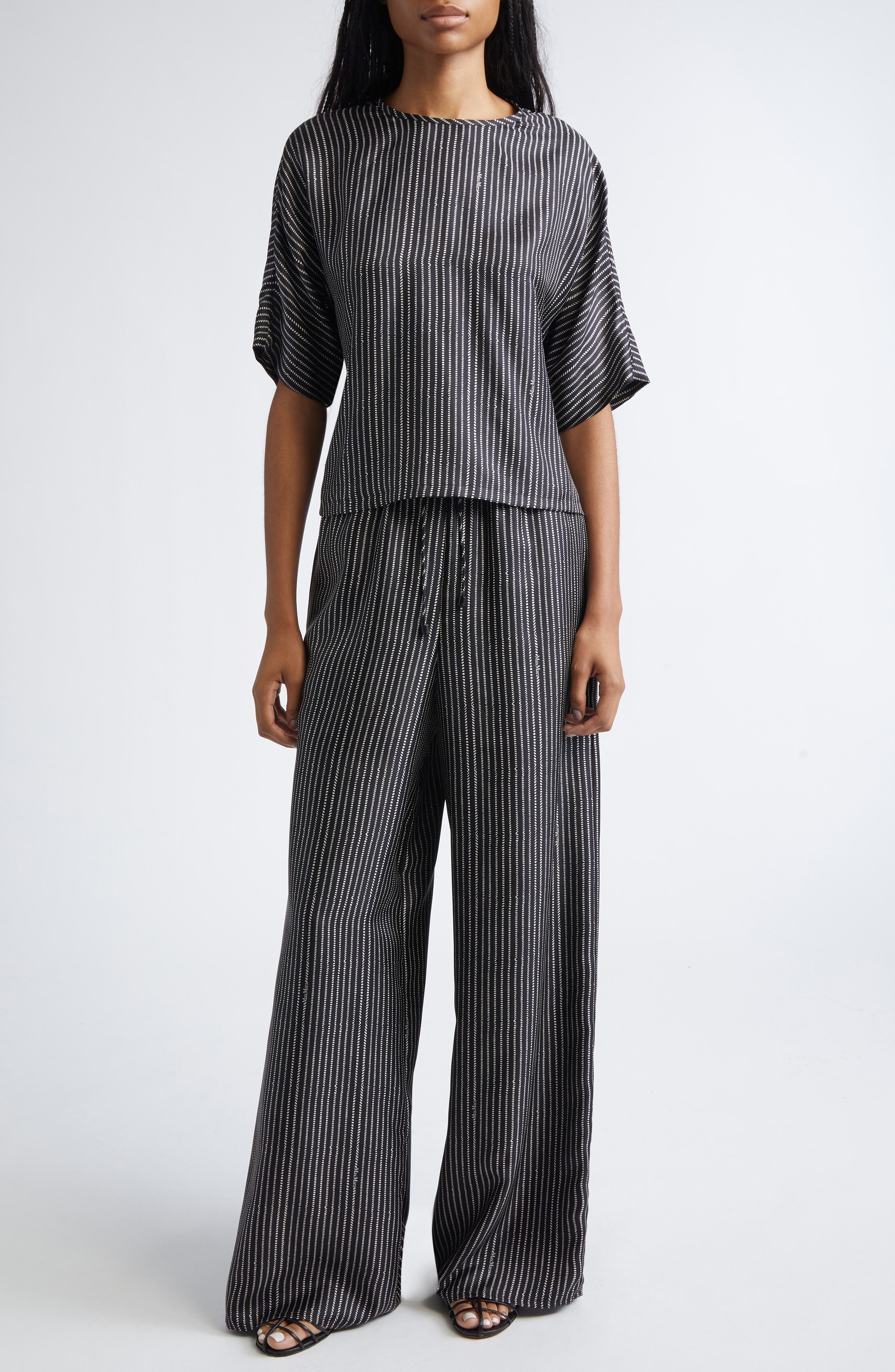 Nordica Broken Stripe Silk Twill Top - image 2