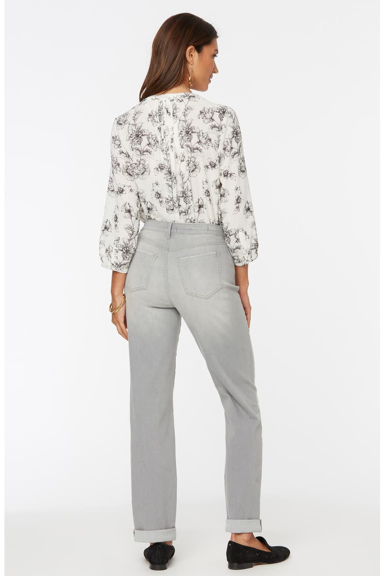 Roll Cuff Relaxed Straight Leg Jeans, Alternate, color, GRACE