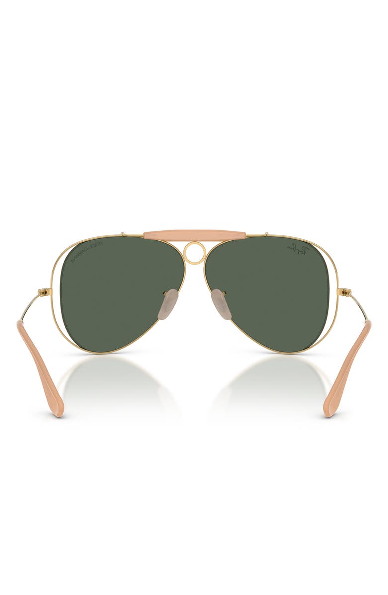 Ray-Ban 53mm Shooter Pilot Sunglasses, Alternate, color, Arista / Dark Green