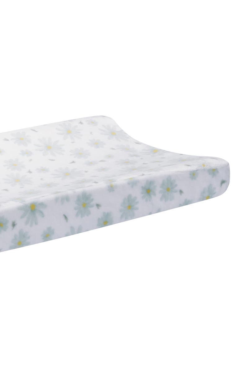 Lambs & Ivy Sweet Daisy Flowers Changing Pad Cover, Alternate, color, White Multi