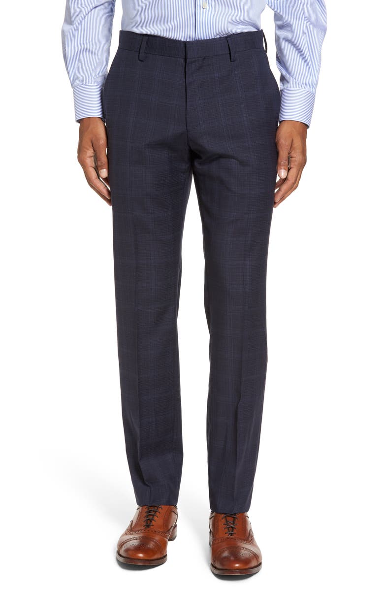 BOSS Huge/Genius Trim Fit Plaid Wool Suit, Alternate, color, 