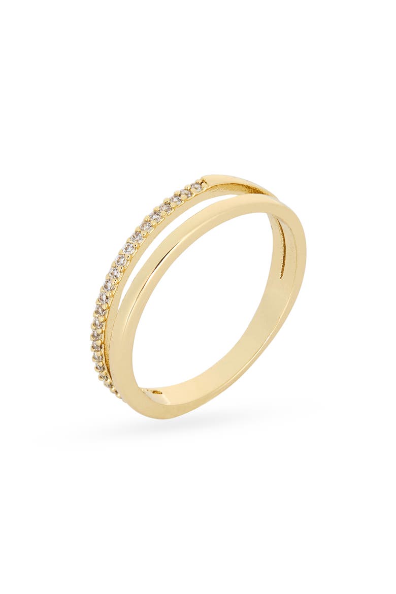 Faux Stack Cubic Zirconia Ring, Main, color, CLEAR- GOLD