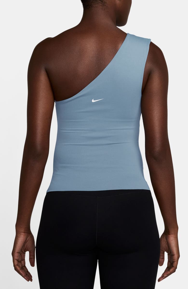 Nike Zenvy Dri-FIT Asymmetrical Tank Top, Alternate, color, Light Armory Blue/ White