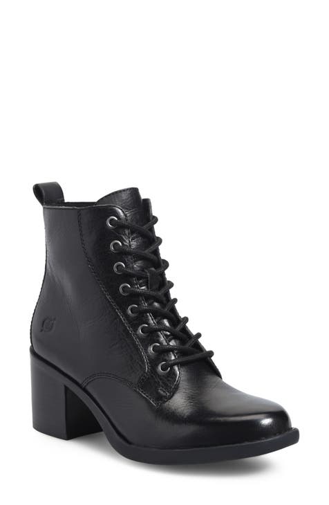 Lace up boots with small heel on sale