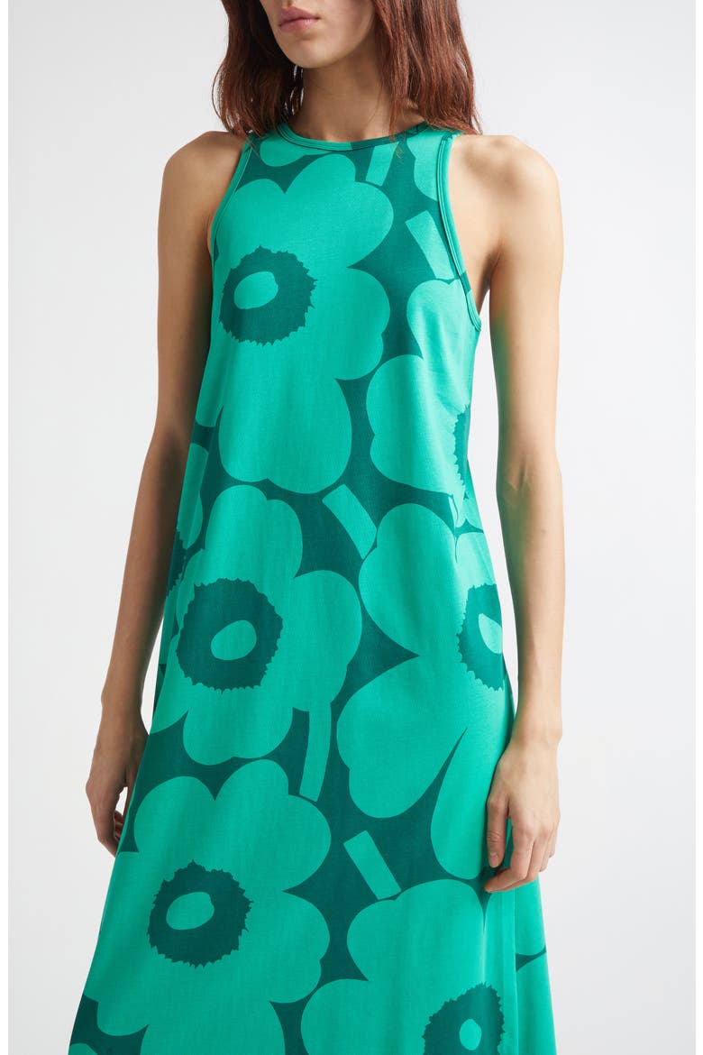 Erilainen Unikko Cotton Jersey Tank Dress, Alternate, color, GREEN DARK GREEN