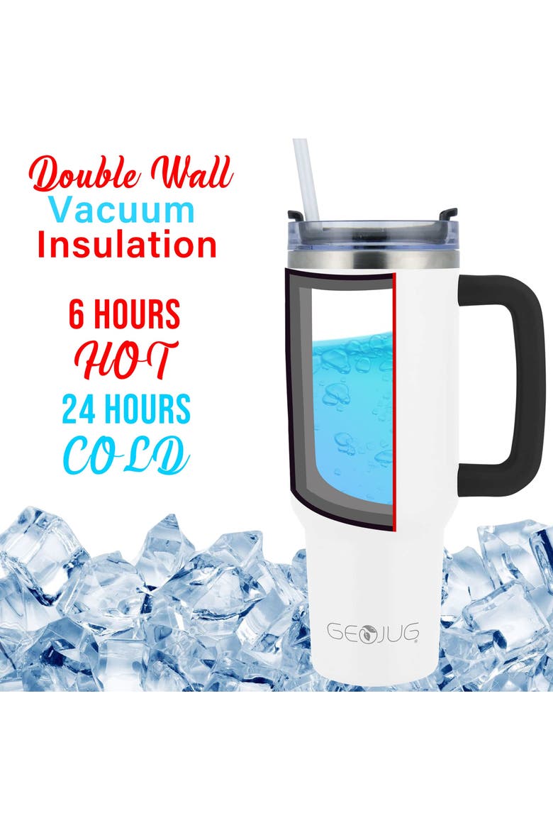 40oz Insulated Stainless Steel Tumbler Cup, Alternate, color, White