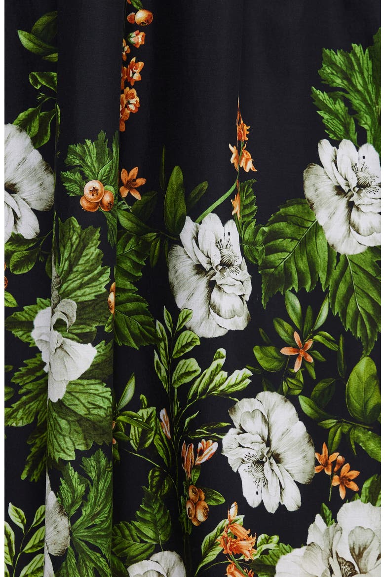 Midnight Forest Border Print Dress, Alternate, color, BLACK/ FOREST