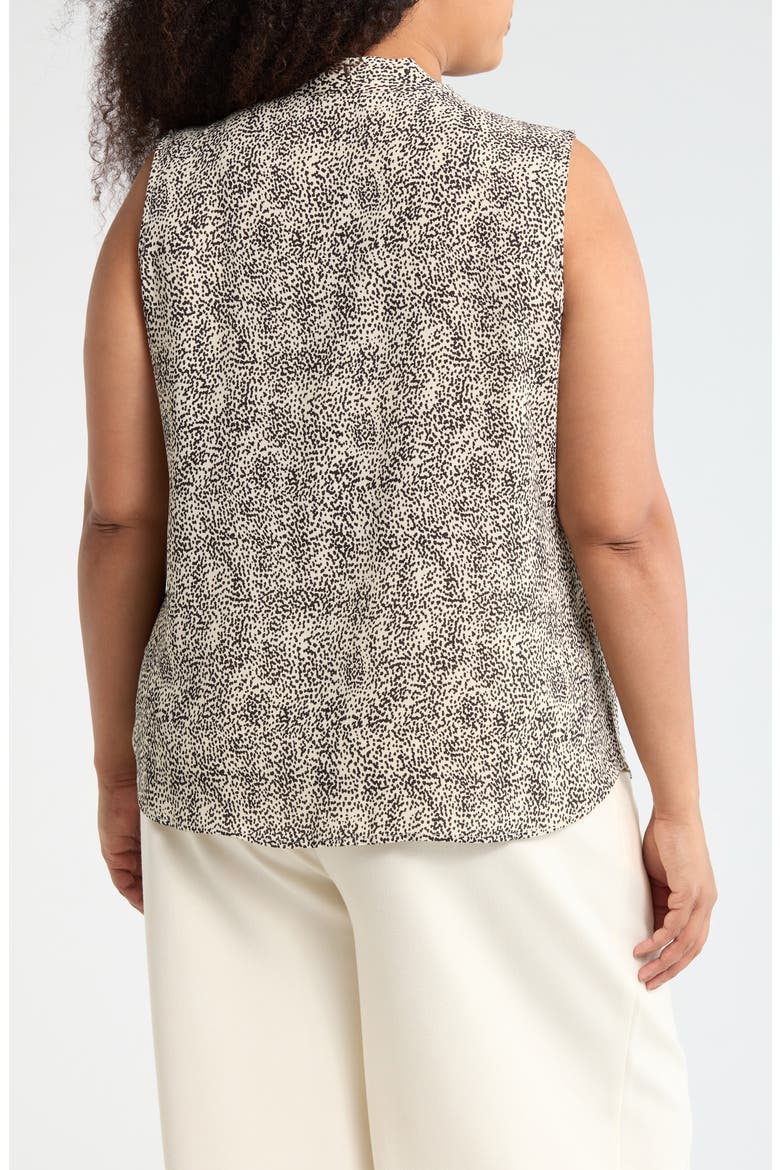 V-Neck Shell, Alternate, color, BEIGE- BLACK DASHING DOT