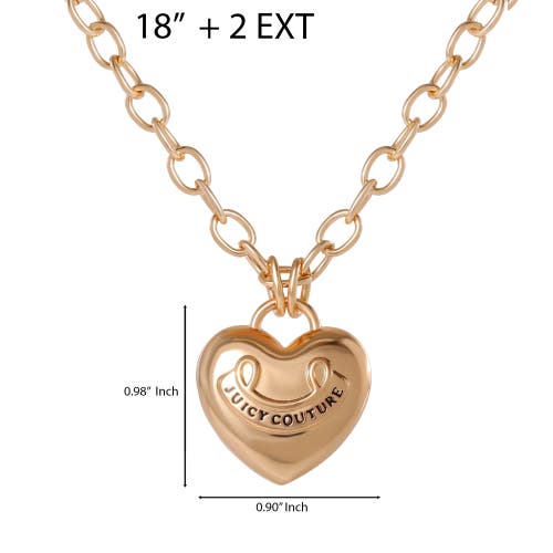 Juicy Couture Gold-tone Heart Pendant Necklace In Gold