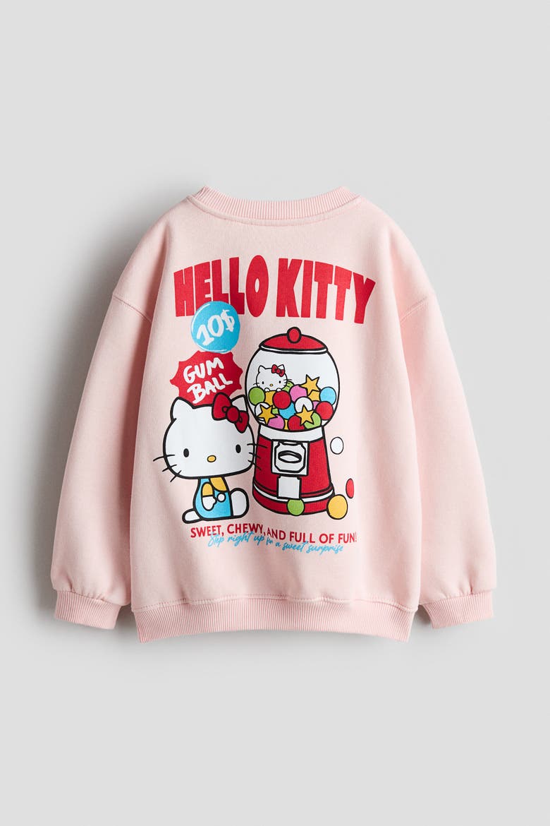 Print-motif Sweatshirt, Alternate, color, Light pink/Hello Kitty