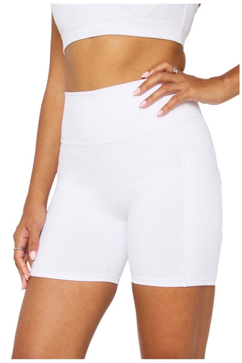 On-The-Go PowerHold® High-Waisted 6'' Short, Alternate, color, Classic White