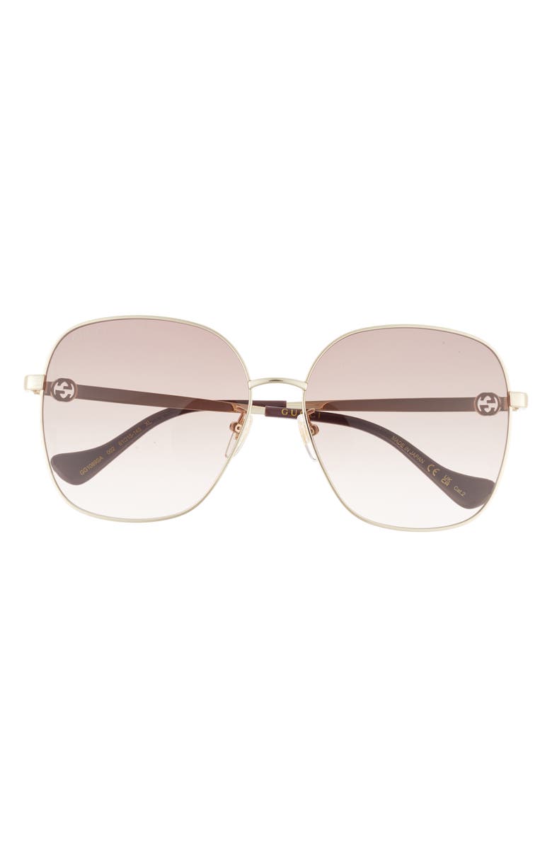 Gucci 61mm Butterfly Sunglasses, Main, color,
