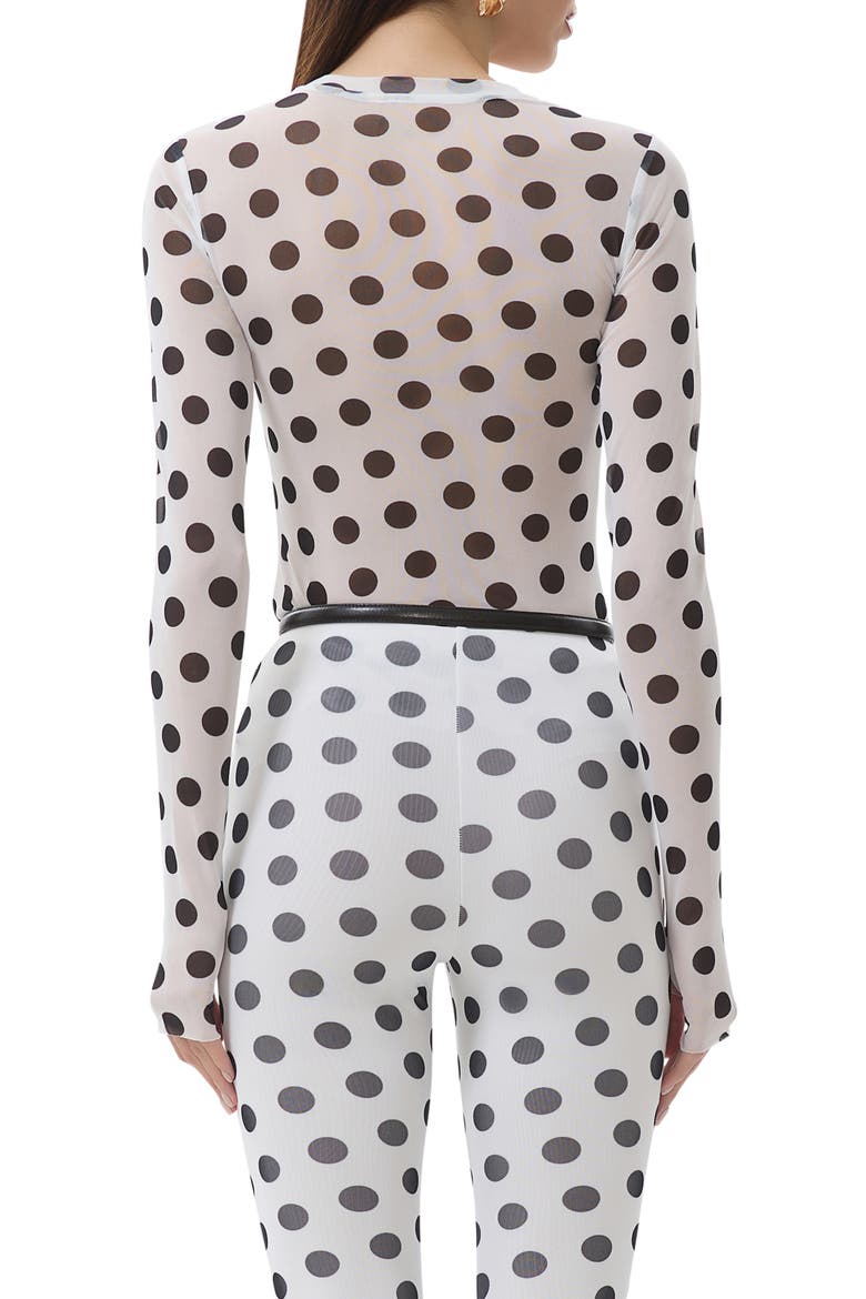 Kaylee Printed Long Sleeve Mesh Top, Alternate, color, BLANC DOT