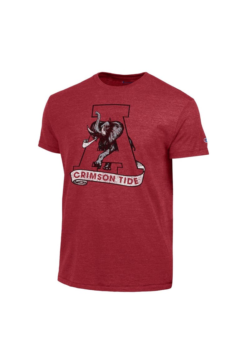 Men's Champion  Crimson Alabama Crimson Tide Vintage Triumph Tri-Blend T-Shirt, Alternate, color, Crimson