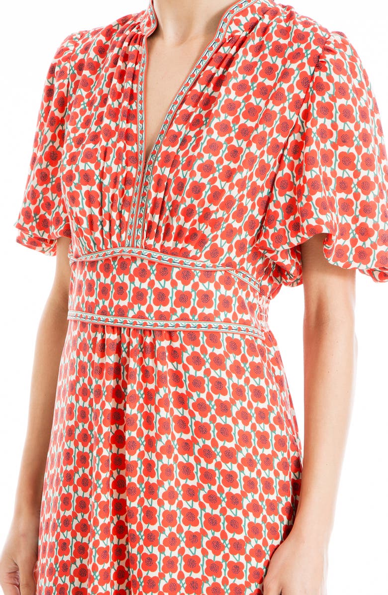 MAX STUDIO Paisley Puff Sleeve Tiered Maxi Dress, Alternate, color, 