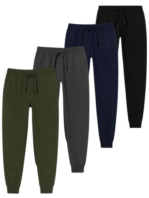 Benben 4 Pack Mens Basic Everday Joggers Ultra Soft Fleece In Animal Print