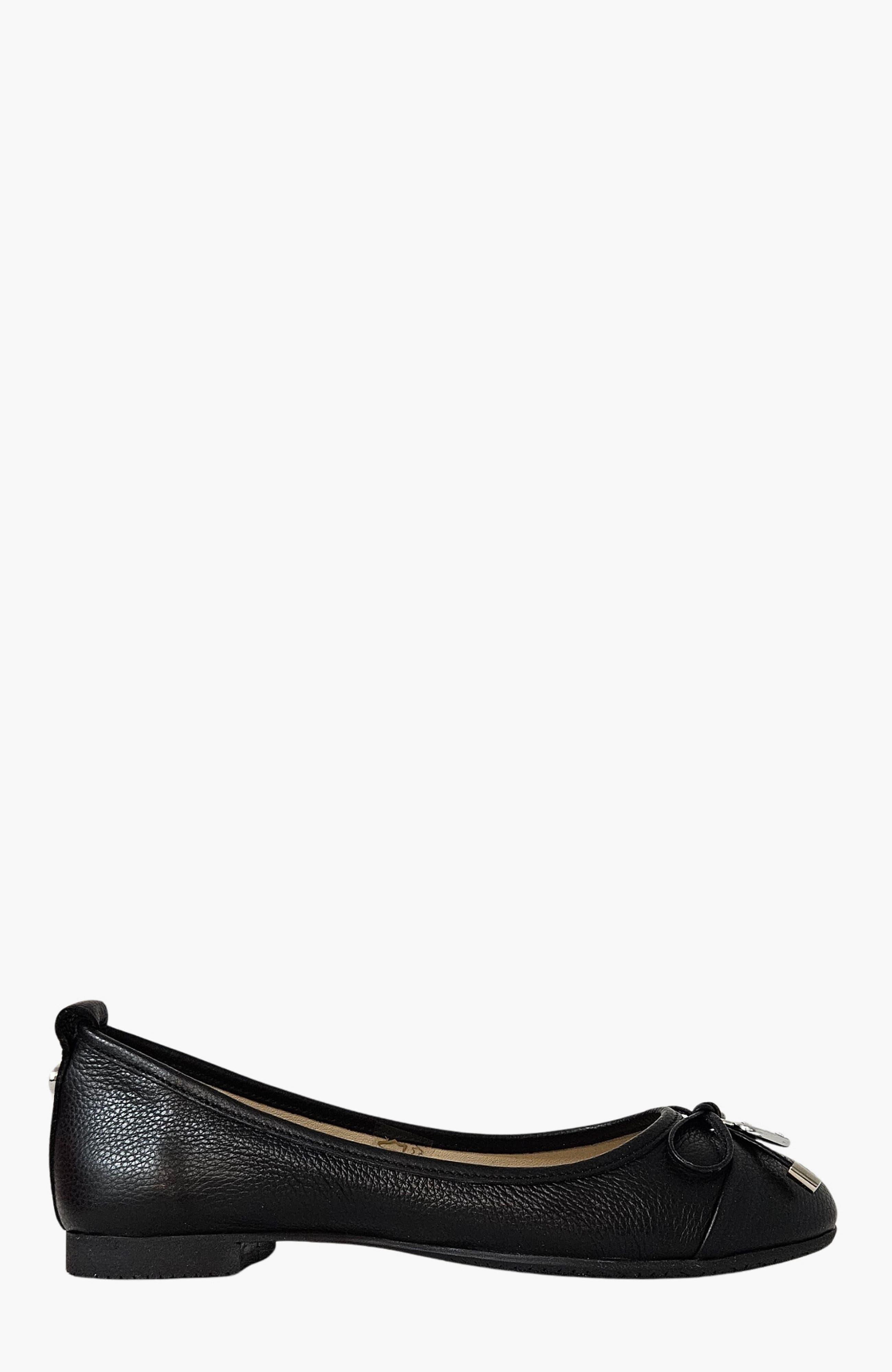 Muse Ballet Leather Flats, Main, color, Black / Silver