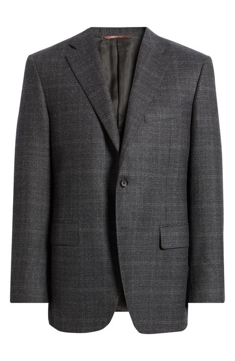 Siena Regular Fit Charcoal Grey Shadow Check Wool Sport Coat