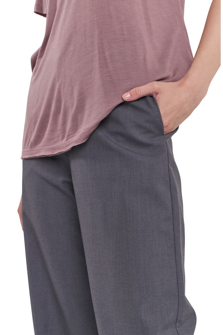 Relaxed High Waist Wide Leg Pants, Alternate, color, HEATHER GREY