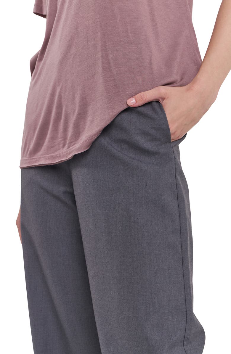Grey Lab Relaxed High Waist Wide Leg Pants, Alternate, color, Heather Grey