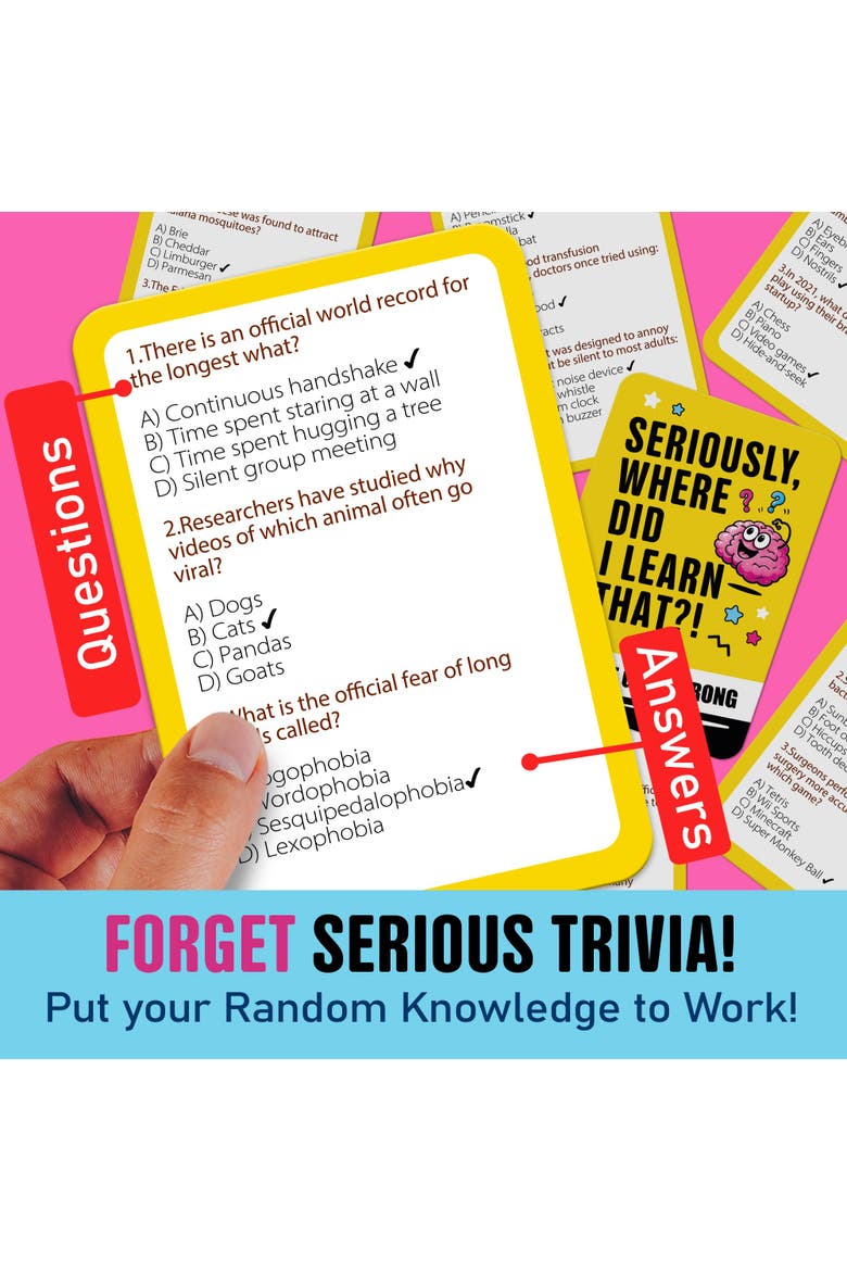 Trivia Card Games for Adults and Teens - Family Game Night, Alternate, color, Seriously Science