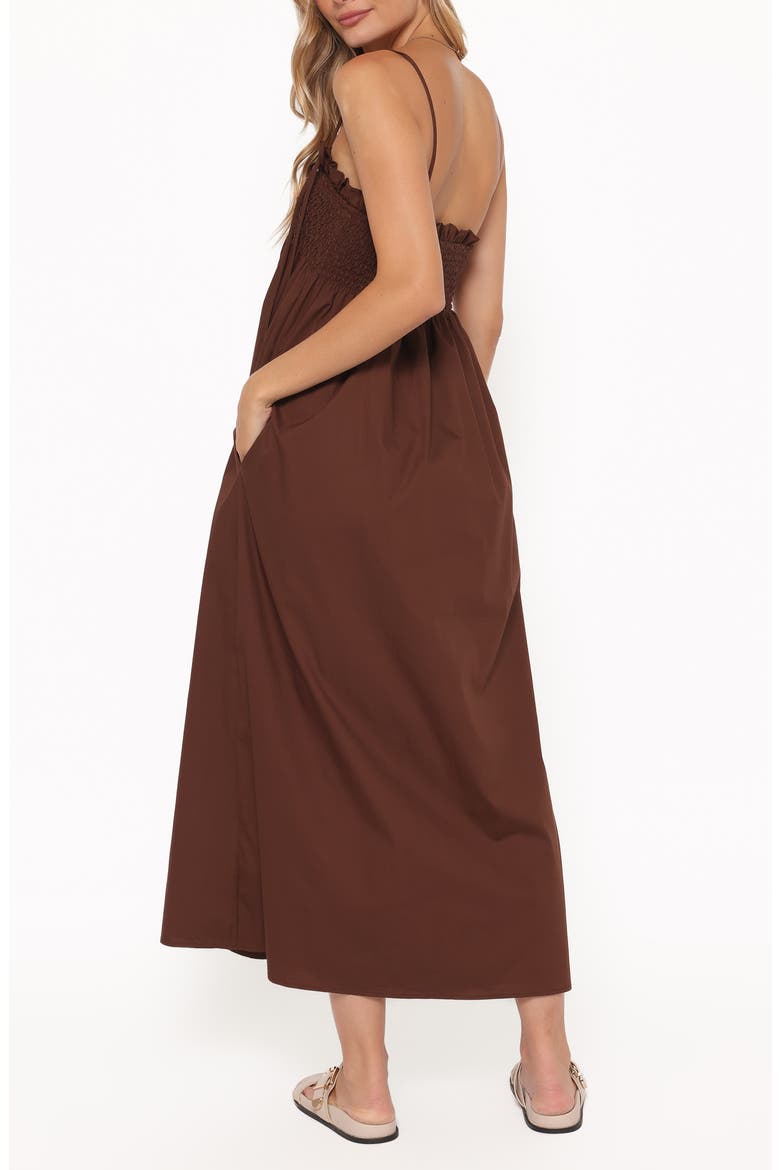 Josie Smocked Maxi Dress, Alternate, color, BROWN