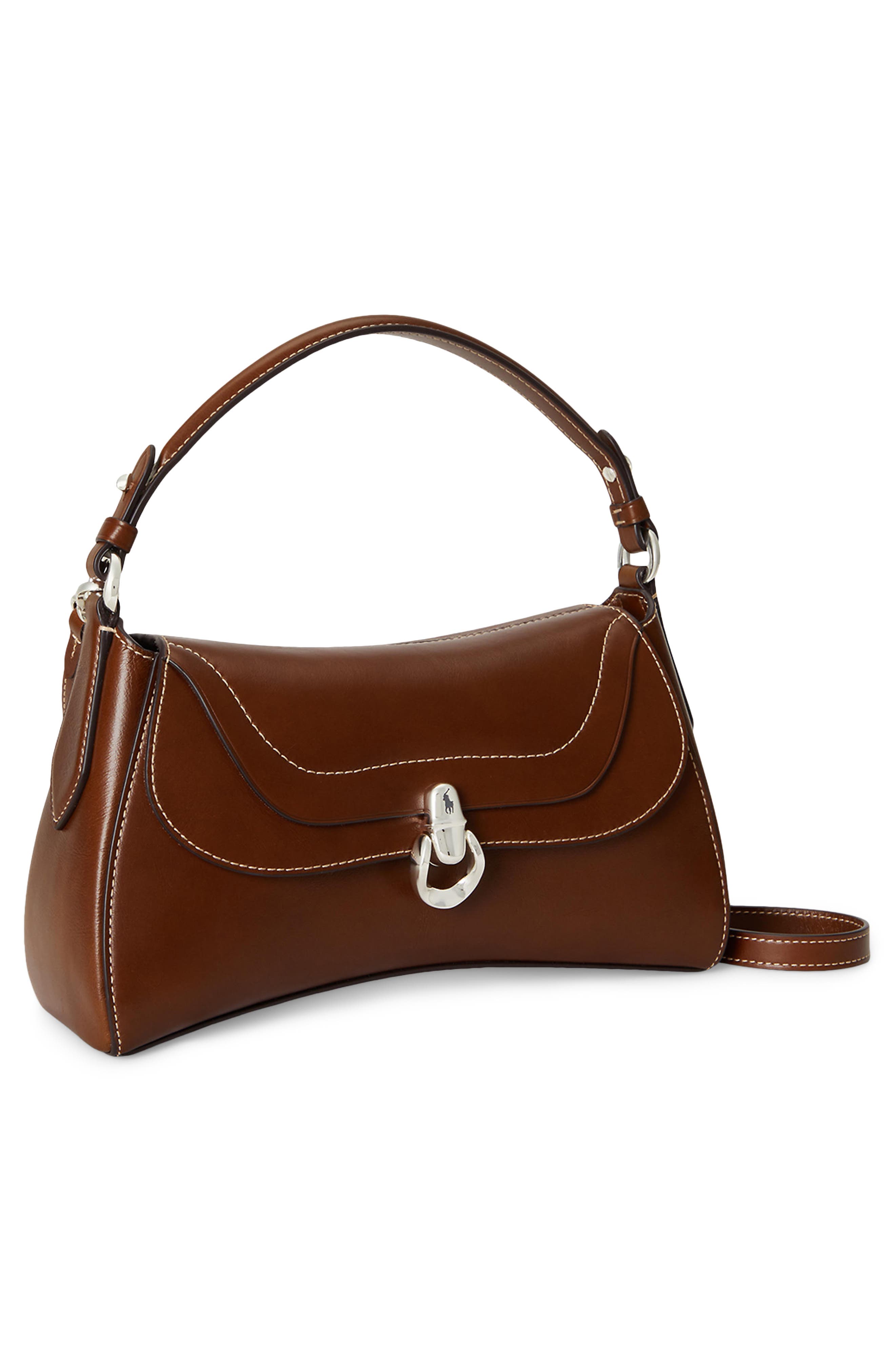 Leather Crossbody Bag, Alternate, color, CHESTNUT