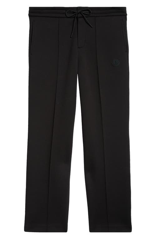Moncler Logo Patch Pintuck Sweatpants In Black