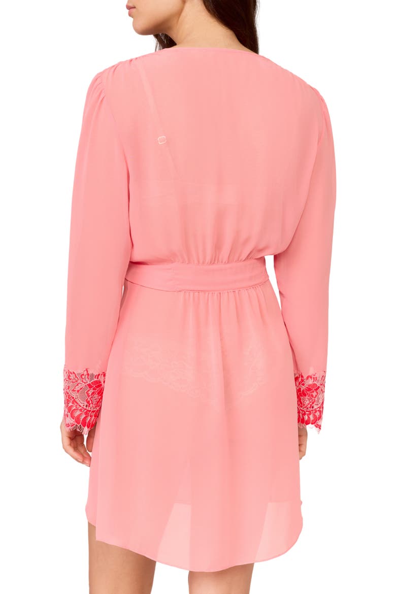 Shoreline Chantilly Lace Embellished Chiffon Wrap, Alternate, color, ROSEWOOD