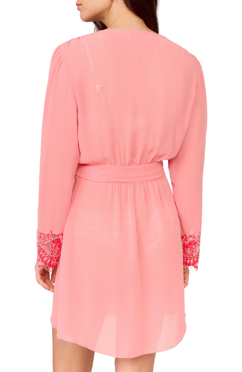 Rya Collection Shoreline Chantilly Lace Embellished Chiffon Wrap, Alternate, color, Rosewood