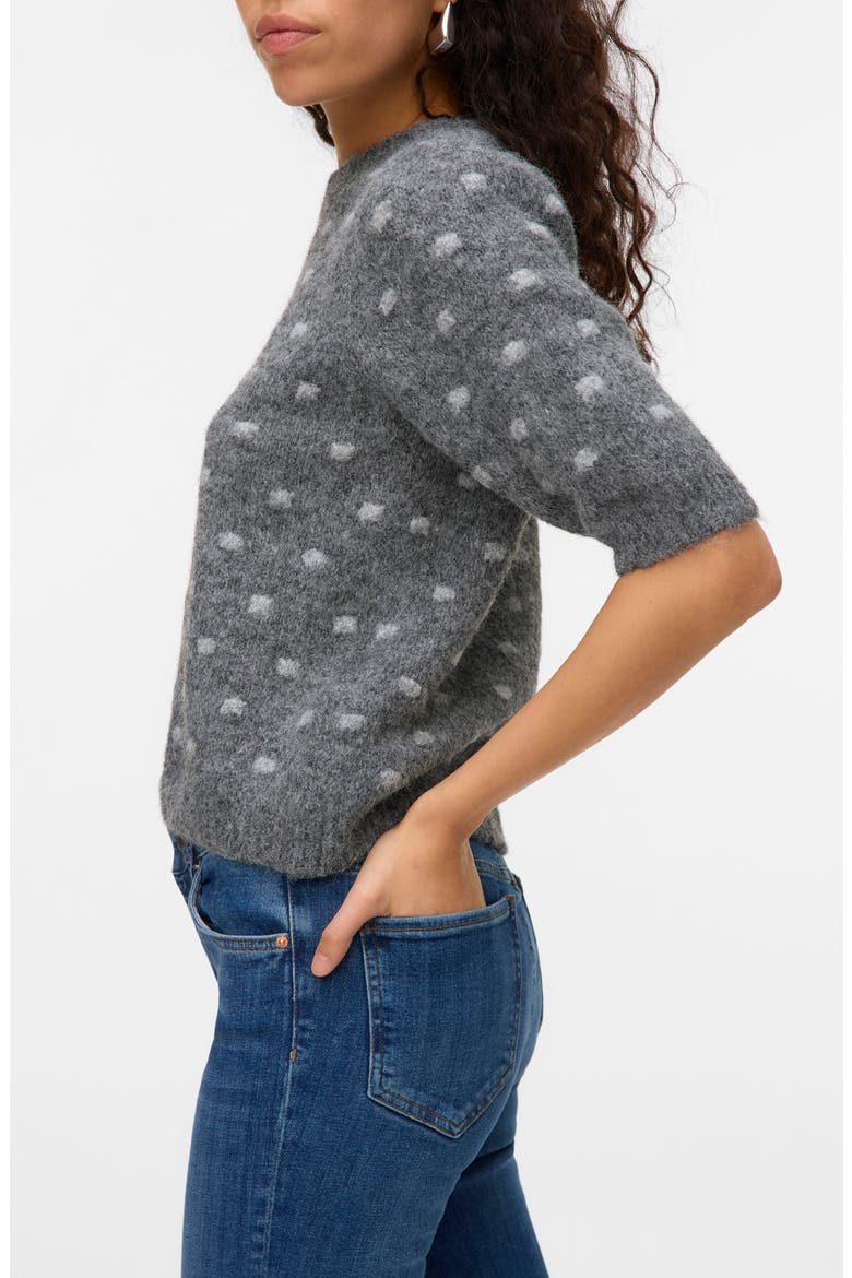 Novah Dotty Crewneck Sweater, Alternate, color, DARK GREY MELANGE DE