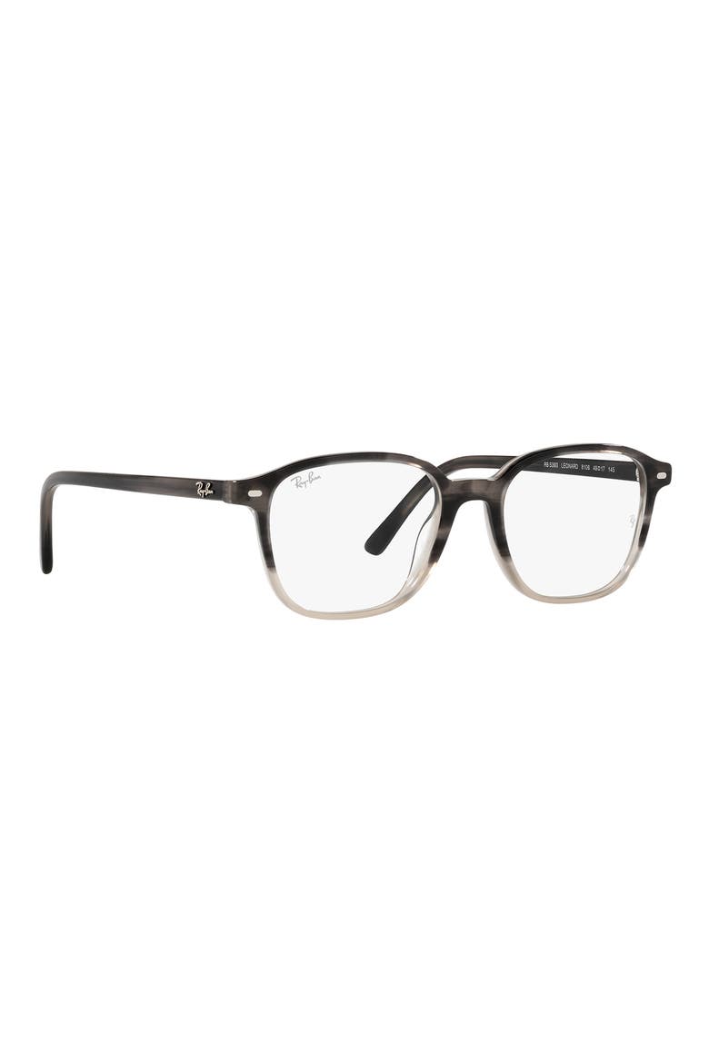 49mm Square Optical Glasses, Alternate, color, GUNMETAL TORTOISE