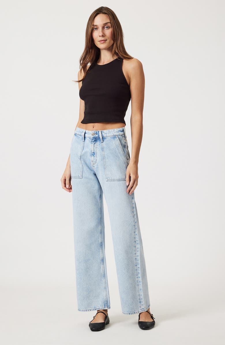 Mavi Jeans Catalina High Waist Wide Leg Utility Jeans, Alternate, color, Bleached Well Blue