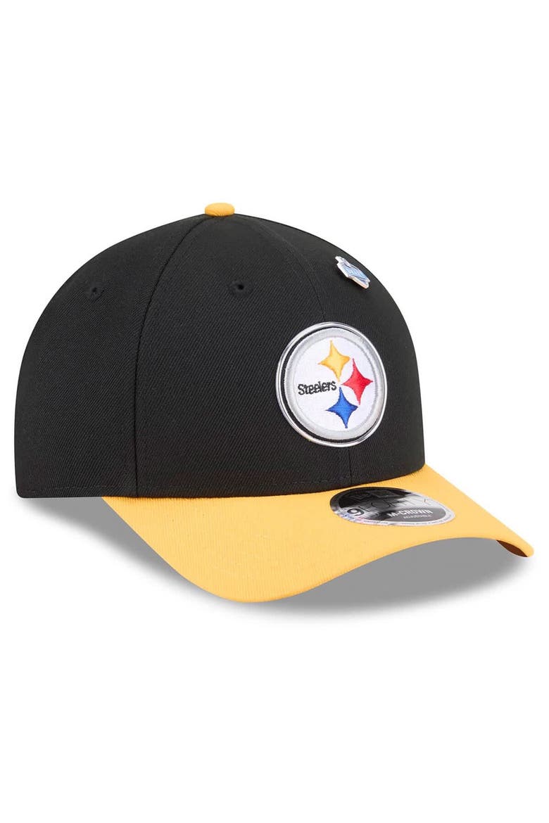 Men's New Era  Black/Gold Pittsburgh Steelers 2026 NFL Draft 9FORTY M-Crown Adjustable Hat, Alternate, color, Black