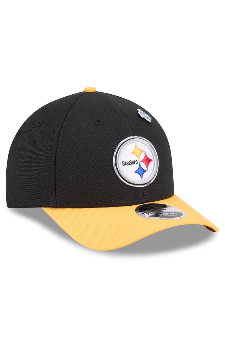 New Era Men's New Era Black/Gold Pittsburgh Steelers 2026 NFL Draft 9FORTY M-Crown Adjustable Hat, Alternate, color, Black