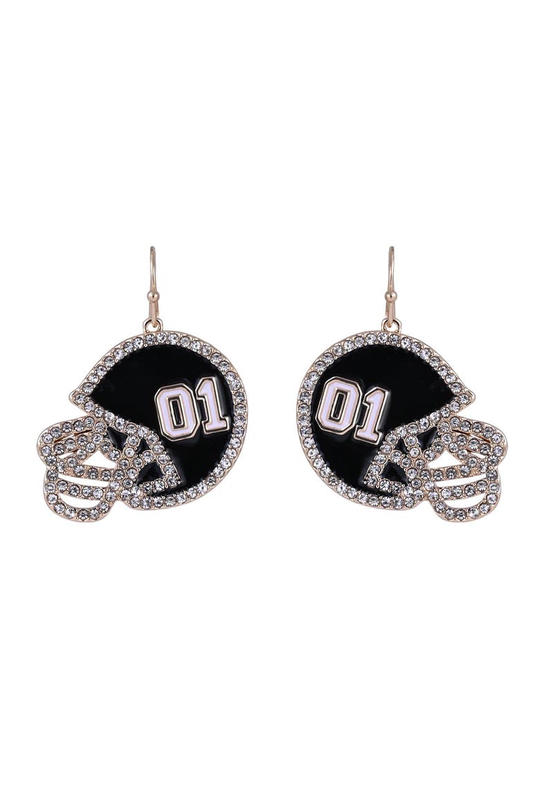 Game Day Football Helmet Earrings, Alternate, color, Brown