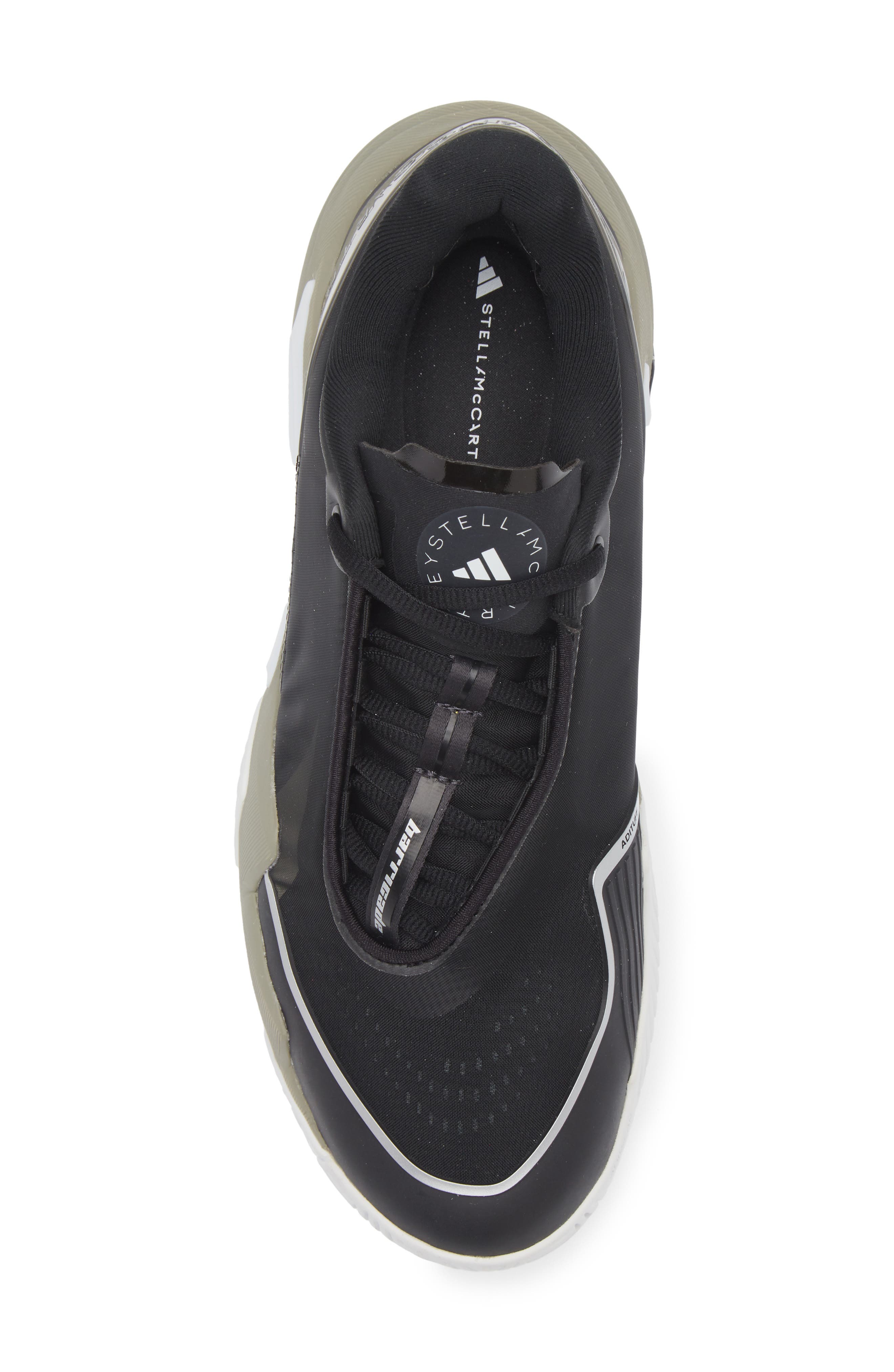 adidas by Stella McCartney Barricade Tennis Sneaker, Alternate, color, Black/ Silver/ Almond Milk