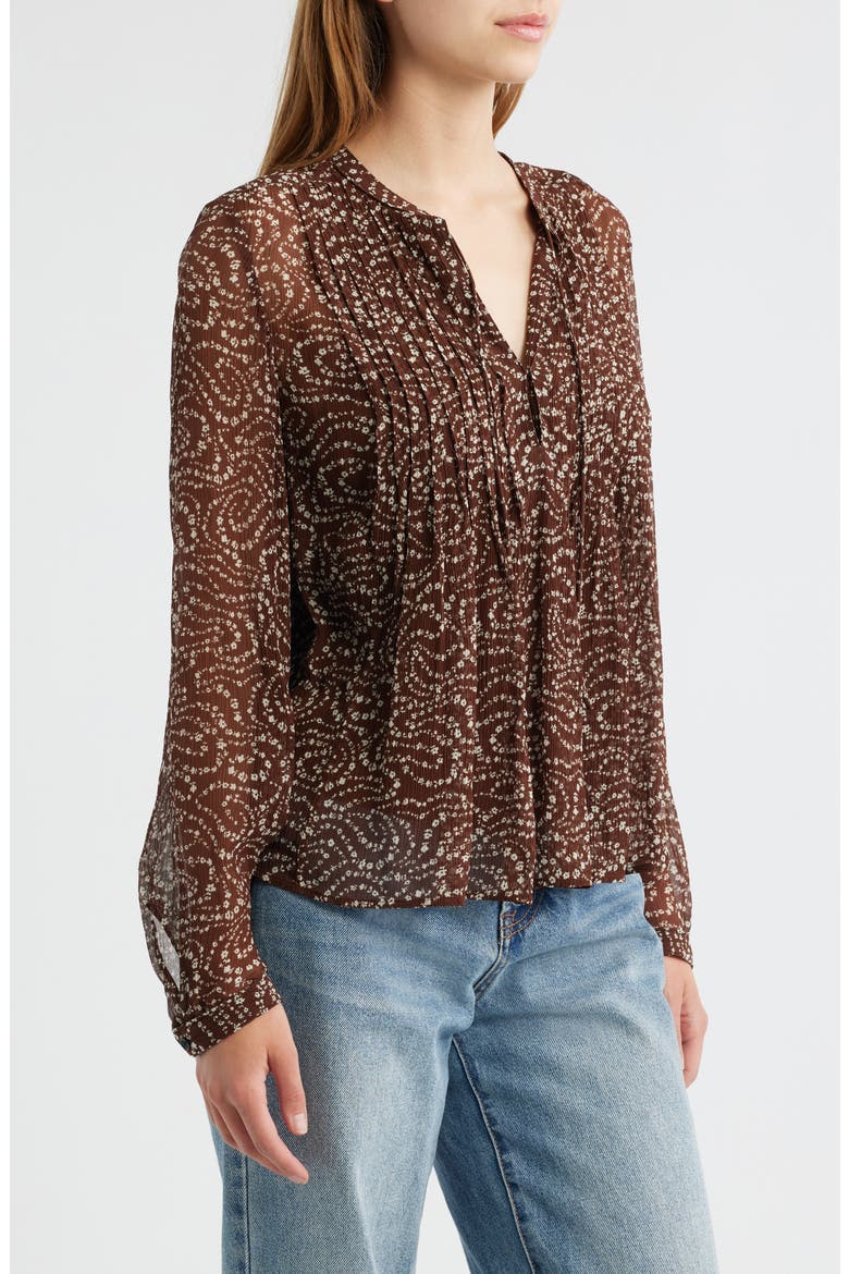 Amaris Pintuck Top, Alternate, color, BRWFL