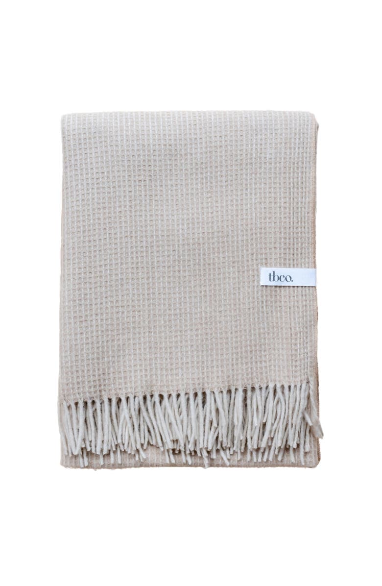 TBCo Recycled Wool Waffle Throw Blanket, Main, color, Camel Waffle