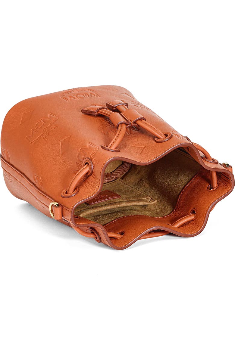 MCM Mini Dessau Drawstring Leather Bucket Bag, Alternate, color,