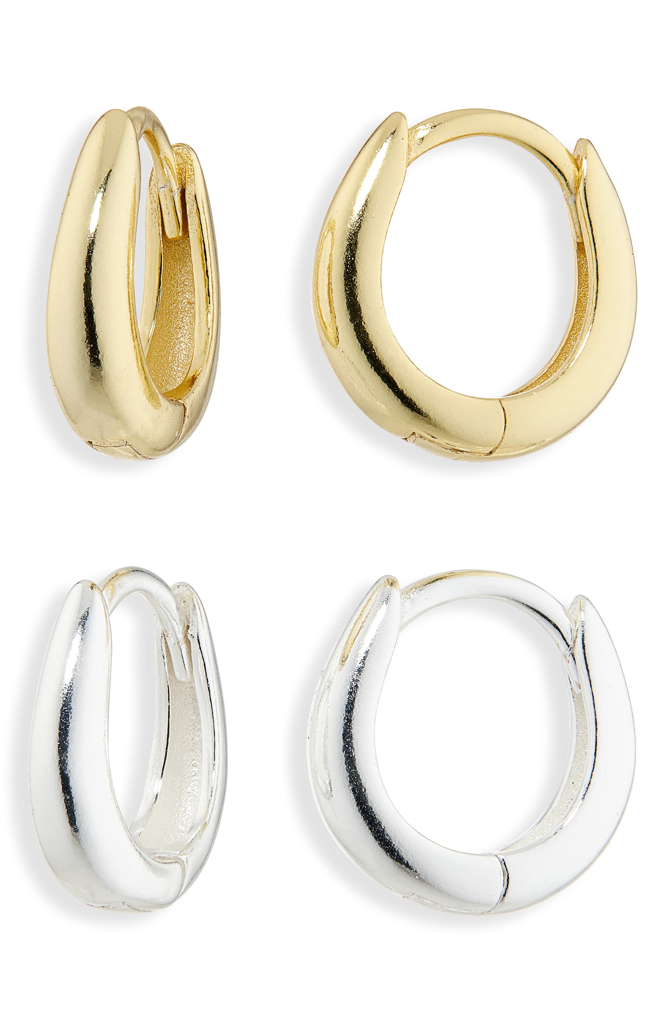 ARGENTO VIVO Set of 2 Mini Oval Hoop Earrings