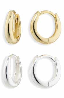 ARGENTO VIVO Set of 2 Mini Oval Hoop Earrings