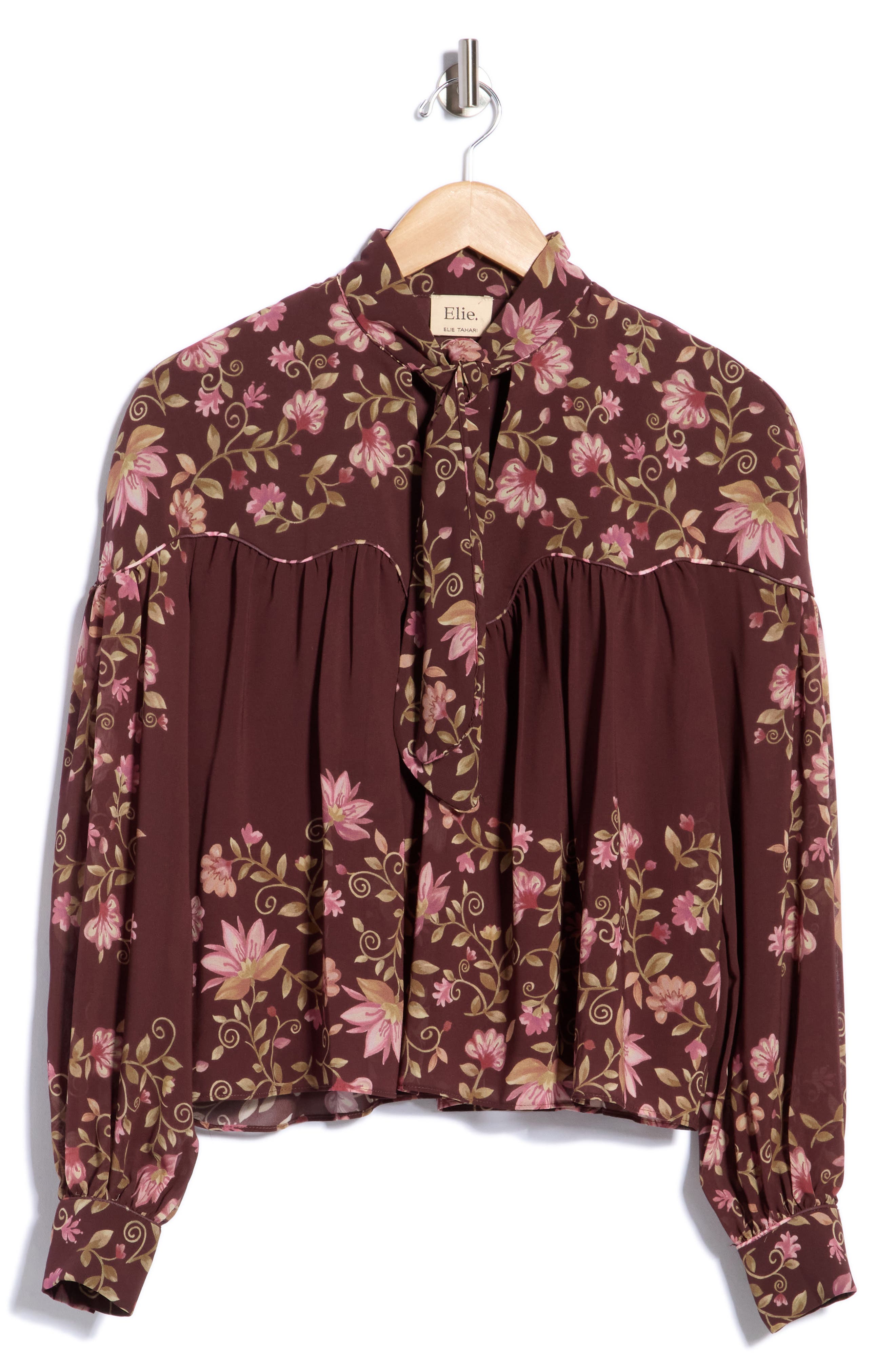 Floral Print Knotted Neck Top