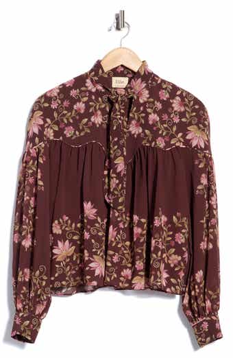 Floral Print Knotted Neck Top