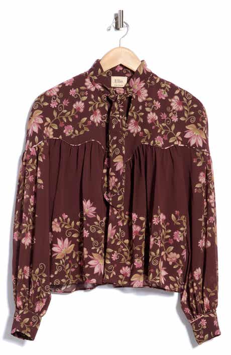 Floral Print Knotted Neck Top