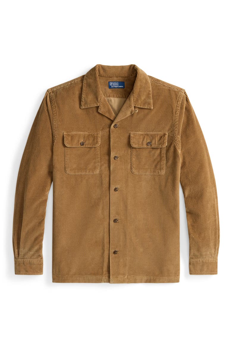 8 Wale Corduroy Shirt Jacket, Alternate, color, GOLDEN BROWN